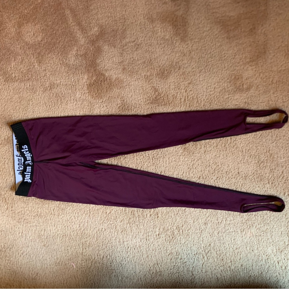 PALM ANGELS maroon leggings